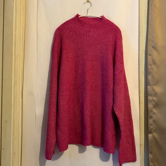 St. John's Bay festival fuchsia mock neck sweater size xxl - Picture 2 of 11